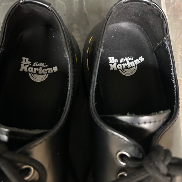 Dr Martens Platform 1461 Quad Black Leather Lace Up Shoes Womens 6 USM - Picture 6 of 8